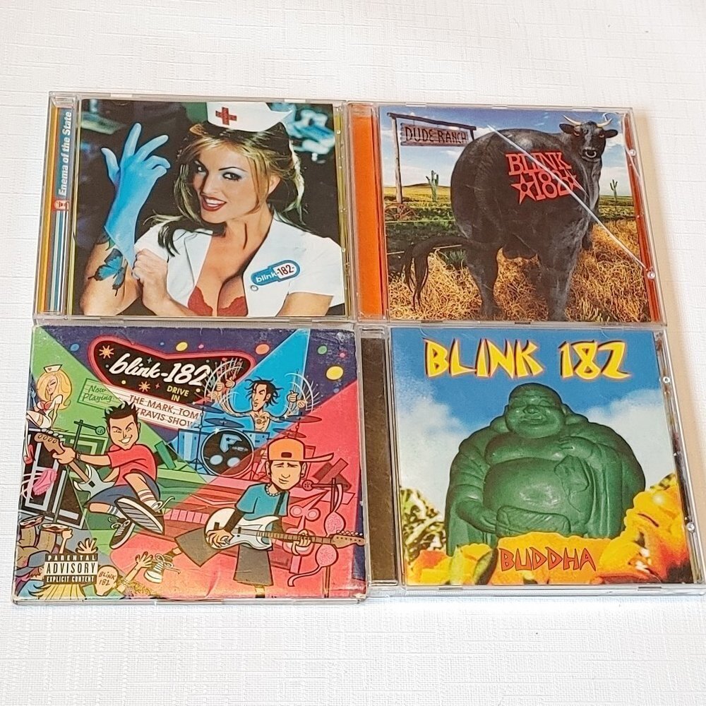 BLINK 182 Bundle of 4 CDs Drive In - Buddha - Enema of the State - Dude …